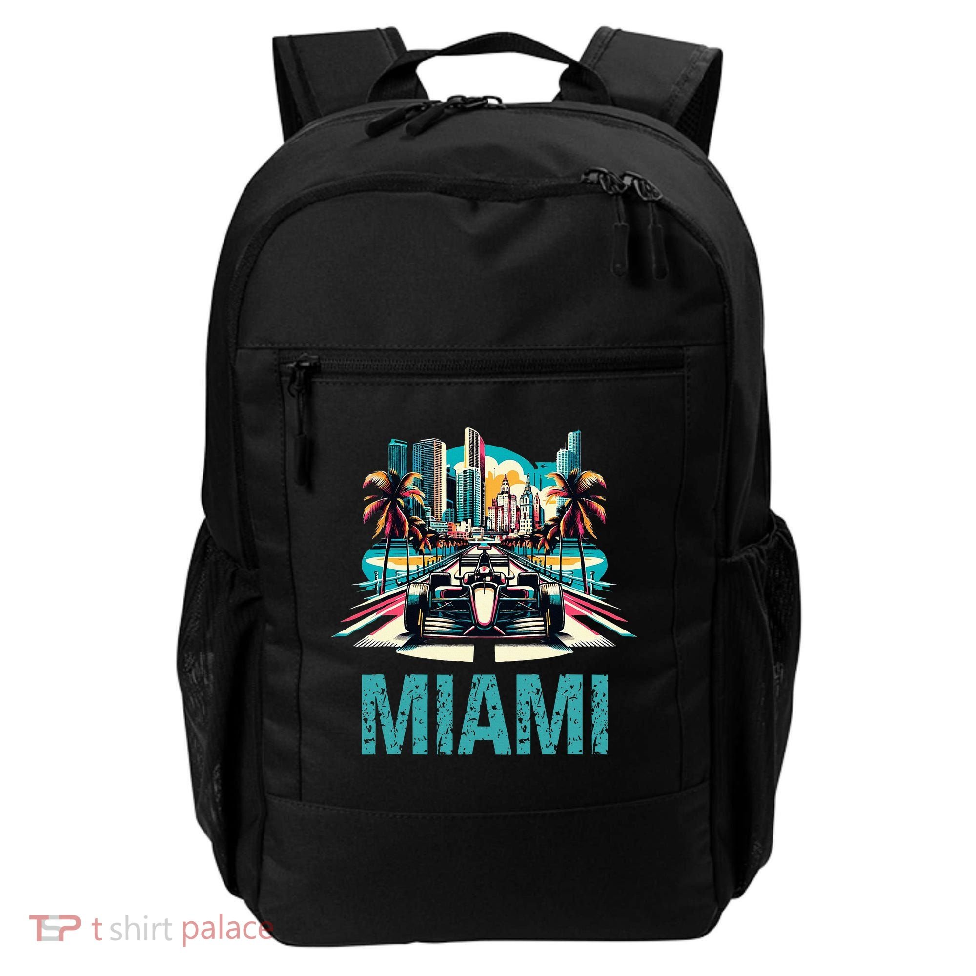 Formula Miami City Racing Circuit Car Map Grand Prix Race Backpack