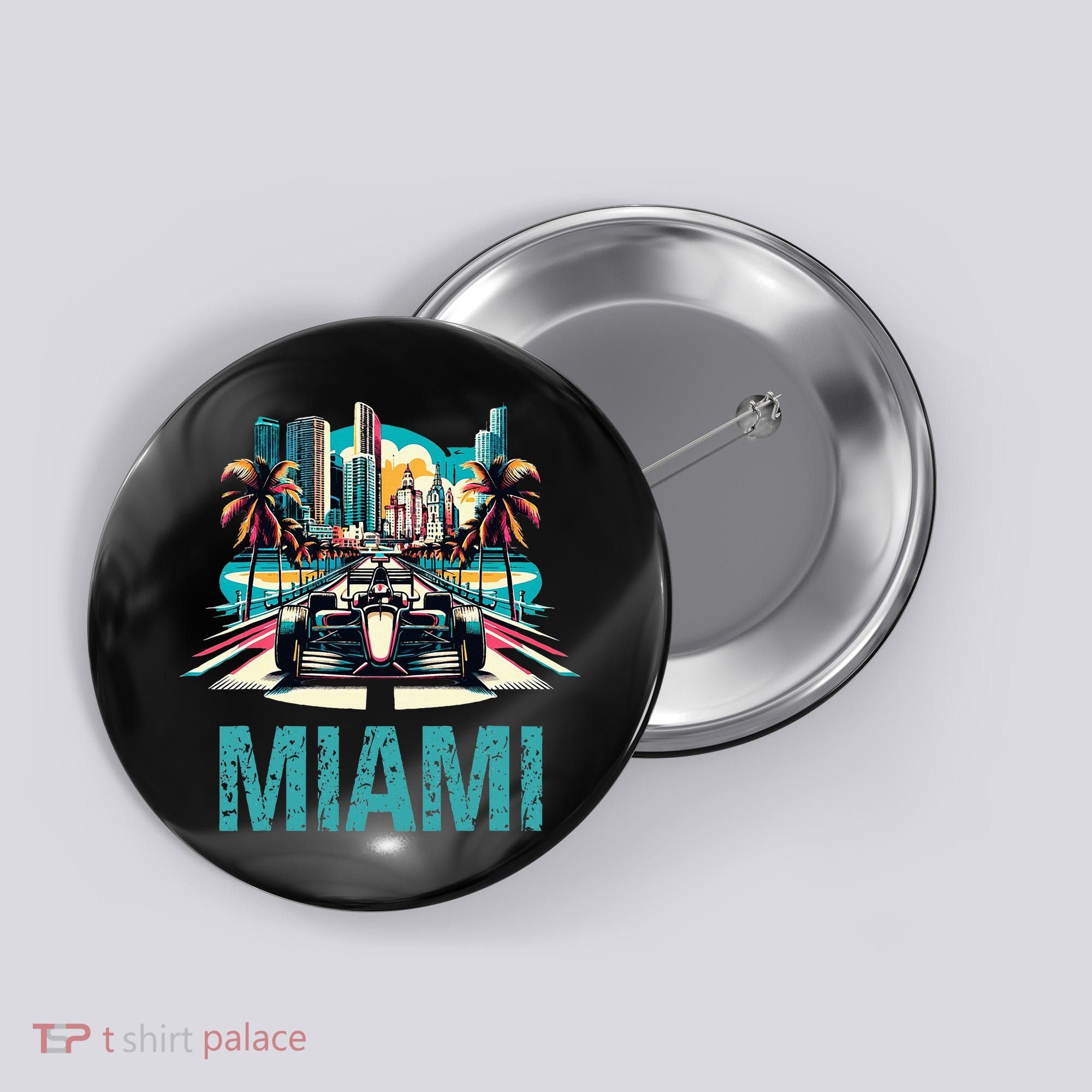 Formula Miami City Racing Circuit Car Map Grand Prix Race Button