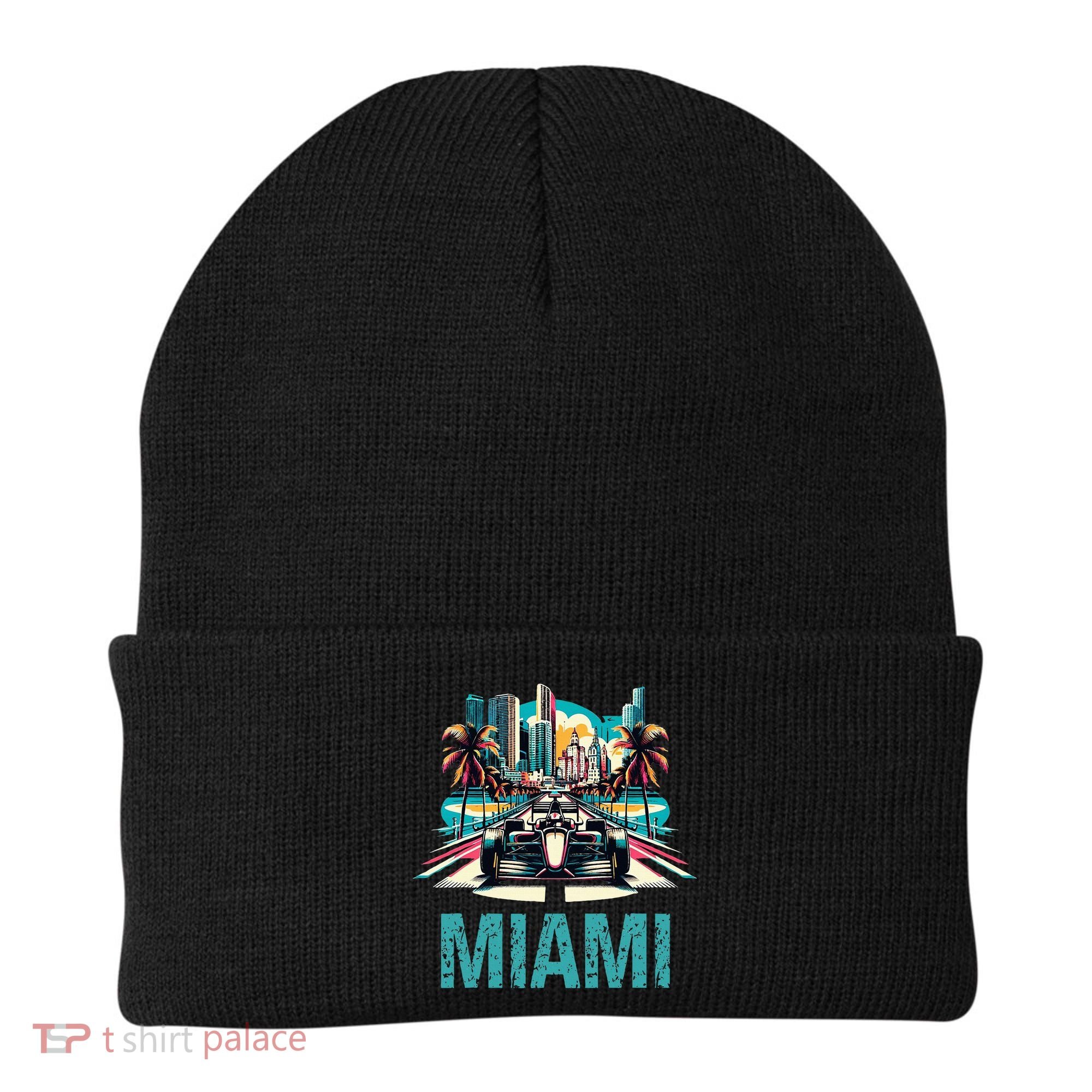 Formula Miami City Racing Circuit Car Map Grand Prix Race Beanie