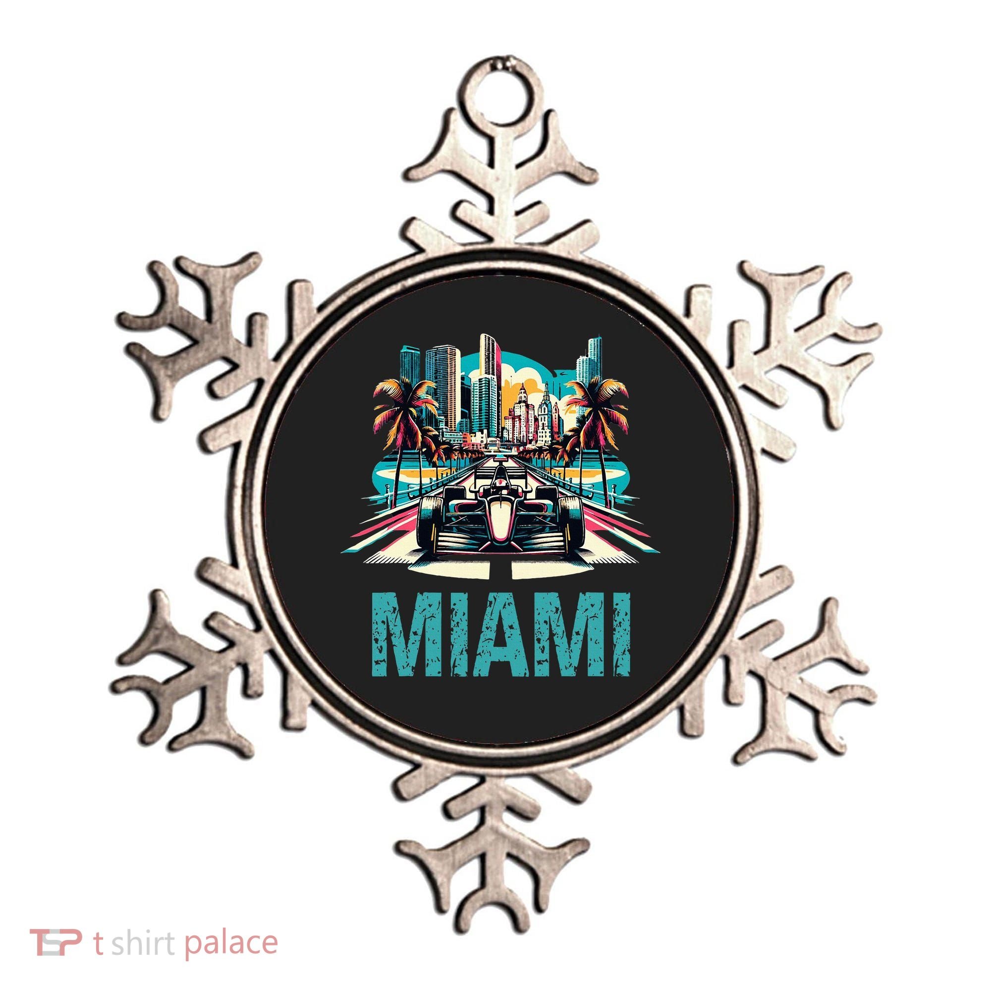 Formula Miami City Racing Circuit Car Map Grand Prix Race Ornament