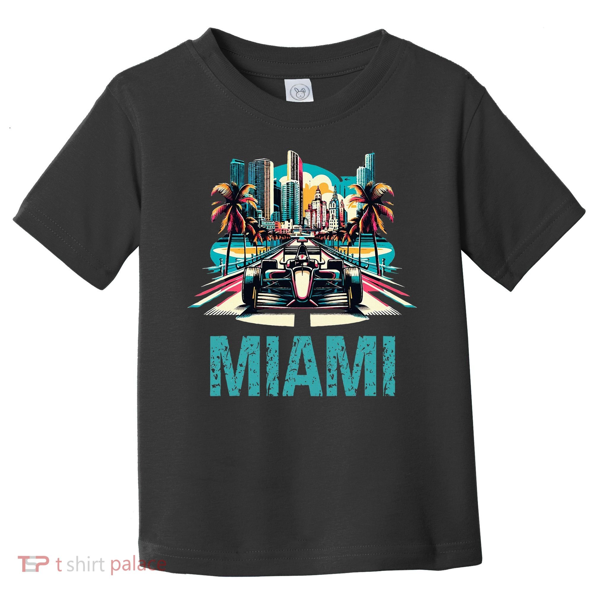 Formula Miami City Racing Circuit Car Map Grand Prix Race Toddler T-Shirt
