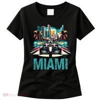 Formula Miami City Racing Circuit Car Map Grand Prix Race Women's T-Shirt thumb 0