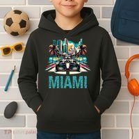 Formula Miami City Racing Circuit Car Map Grand Prix Race Kids Hoodie thumb 2