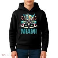 Formula Miami City Racing Circuit Car Map Grand Prix Race Kids Hoodie thumb 4