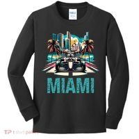 Formula Miami City Racing Circuit Car Map Grand Prix Race Kids Long Sleeve Shirt thumb 0