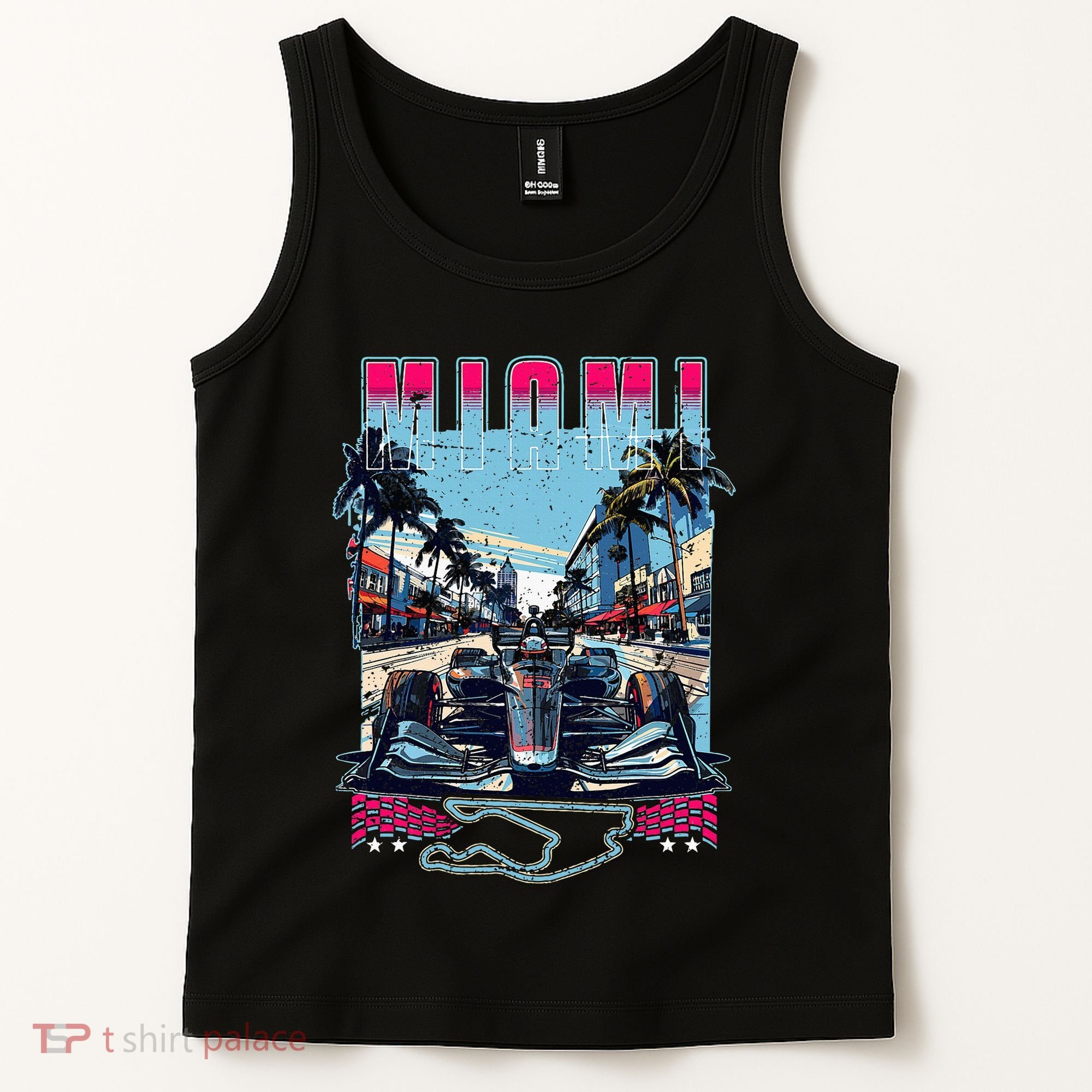 Formula Miami City Racing Racetrack Car Map Grand Prix Race Tank Top