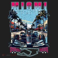 Formula Miami City Racing Racetrack Car Map Grand Prix Race Golf Towel thumb 3