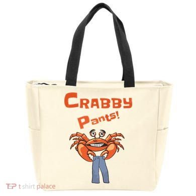 Funny Meme Crabby Pants With Crab Tote Bag