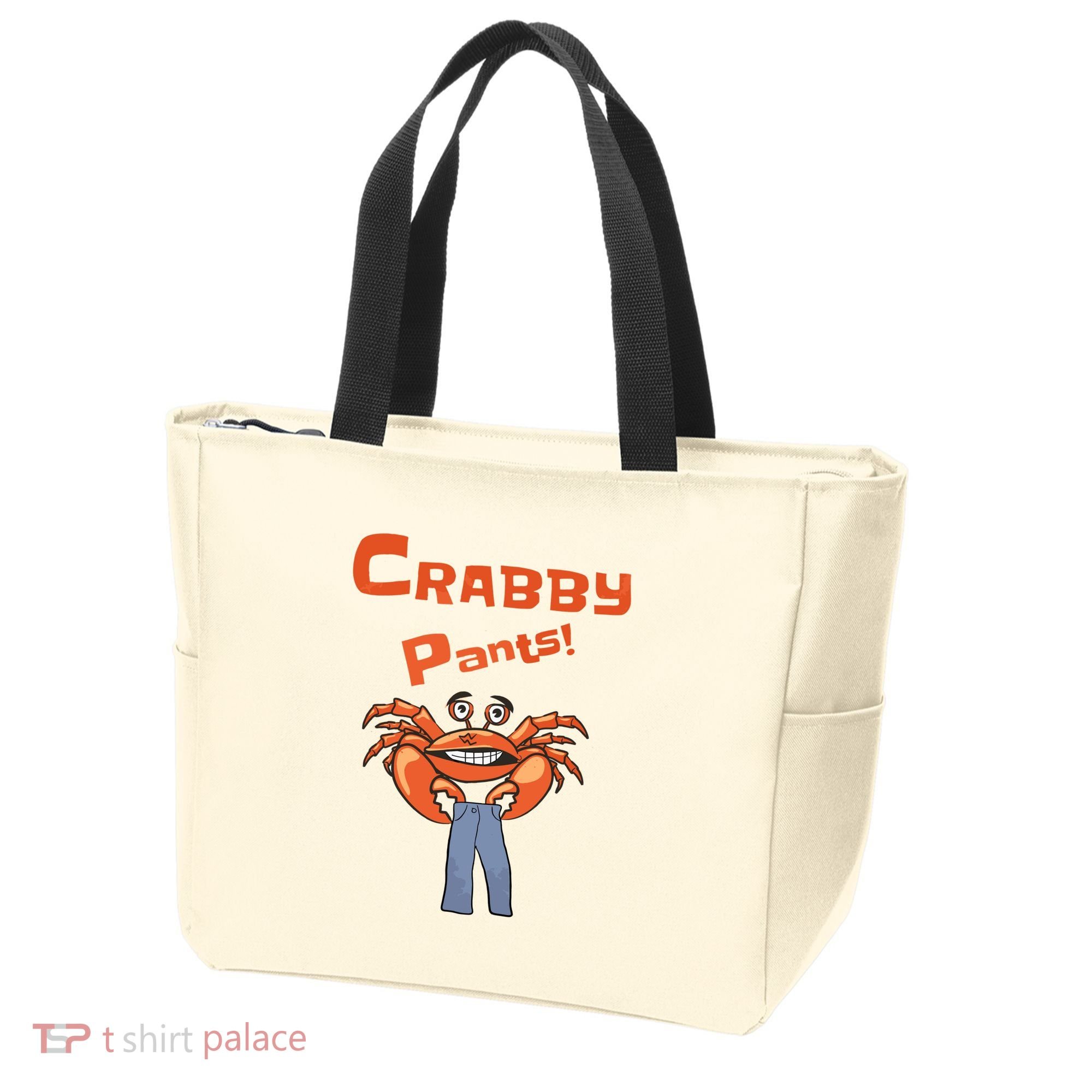 Funny Meme Crabby Pants With Crab Tote Bag