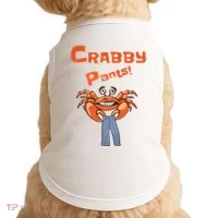 Funny Meme Crabby Pants With Crab Doggie Tank thumb 0