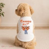 Funny Meme Crabby Pants With Crab Doggie Tank thumb 2