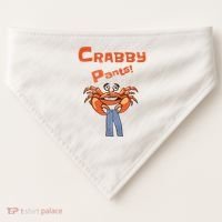 Funny Meme Crabby Pants With Crab USA-Made Doggie Bandana thumb 0