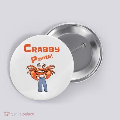 Funny Meme Crabby Pants With Crab Button