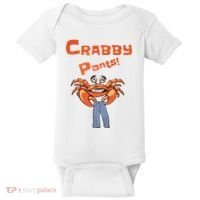 Funny Meme Crabby Pants With Crab Baby Bodysuit thumb 0