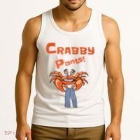 Funny Meme Crabby Pants With Crab Tank Top thumb 3