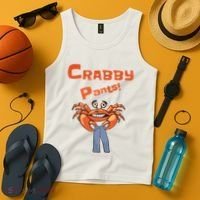 Funny Meme Crabby Pants With Crab Tank Top thumb 4