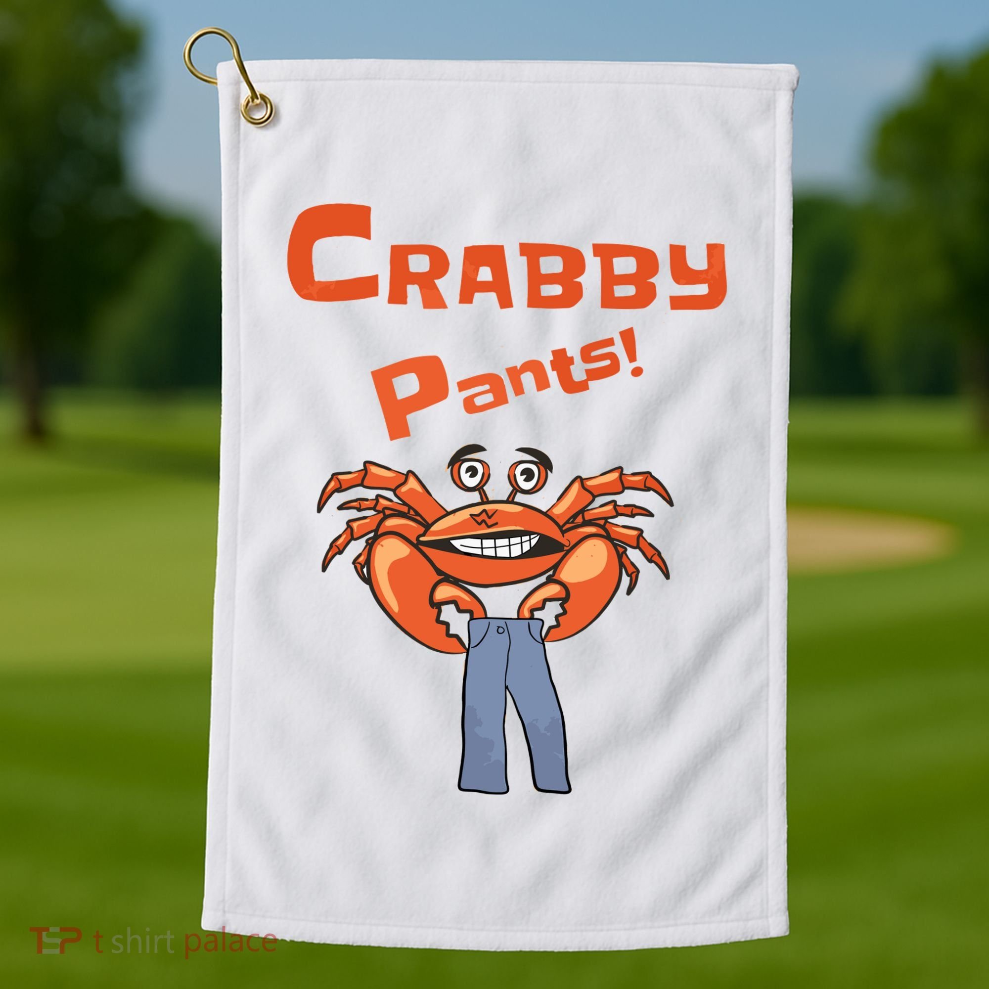 Funny Meme Crabby Pants With Crab Golf Towel