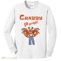Funny Meme Crabby Pants With Crab Kids Long Sleeve Shirt thumb 0