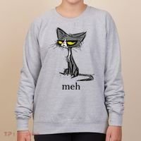 Funny Meh Cat Gift For Cat Lovers Women's Sweatshirt thumb 0