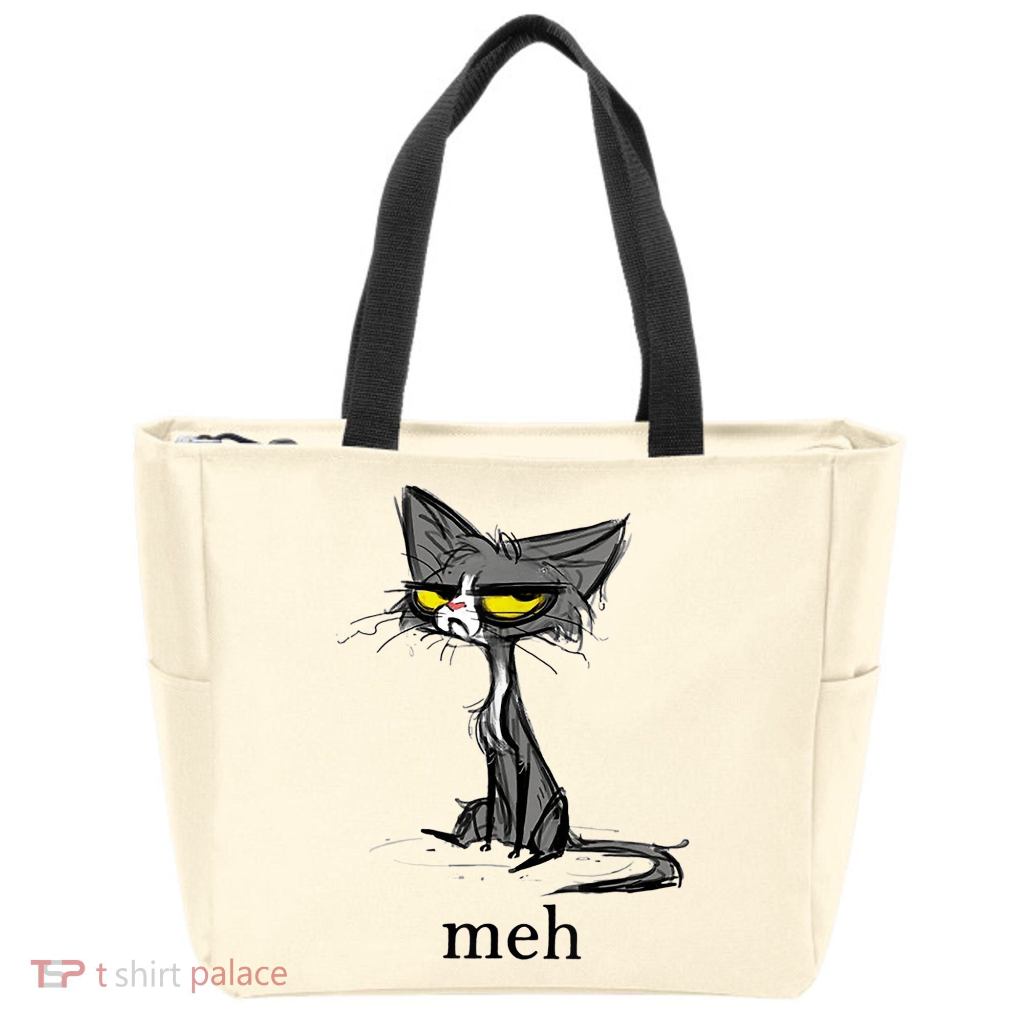 Funny Meh Cat Gift For Cat Lovers Tote Bag