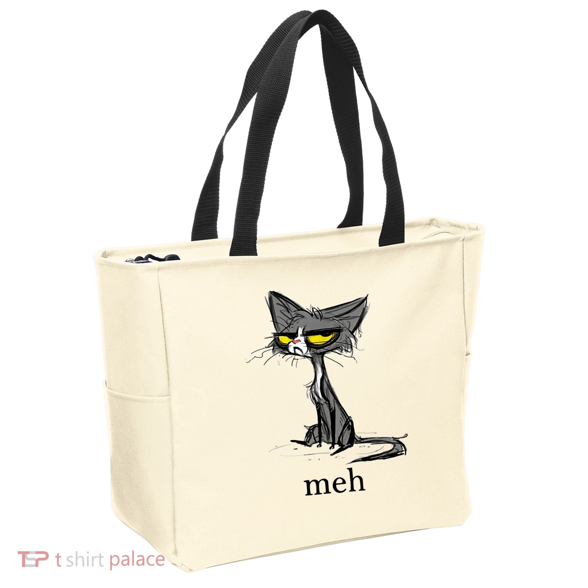 Funny Meh Cat Gift For Cat Lovers Tote Bag