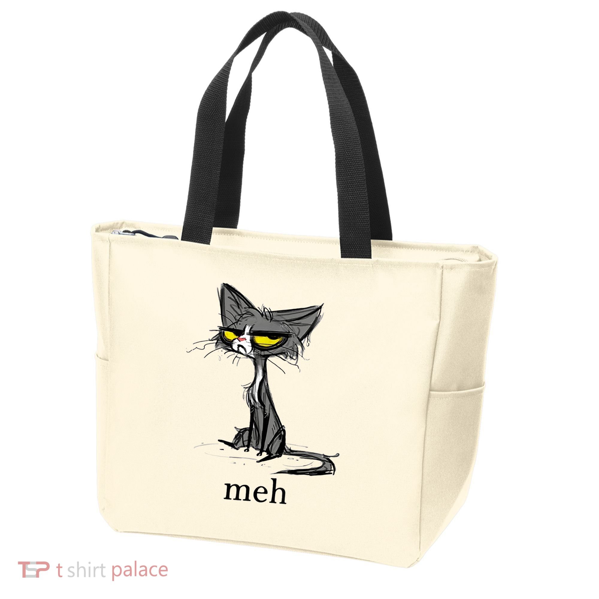 Funny Meh Cat Gift For Cat Lovers Tote Bag