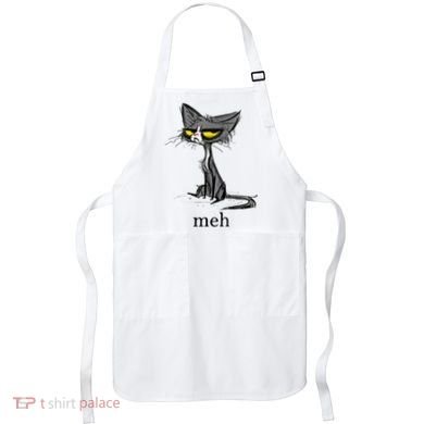Funny Meh Cat Gift For Cat Lovers Apron