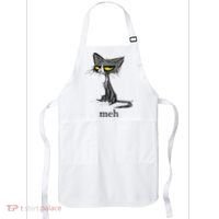 Funny Meh Cat Gift For Cat Lovers Apron thumb 0