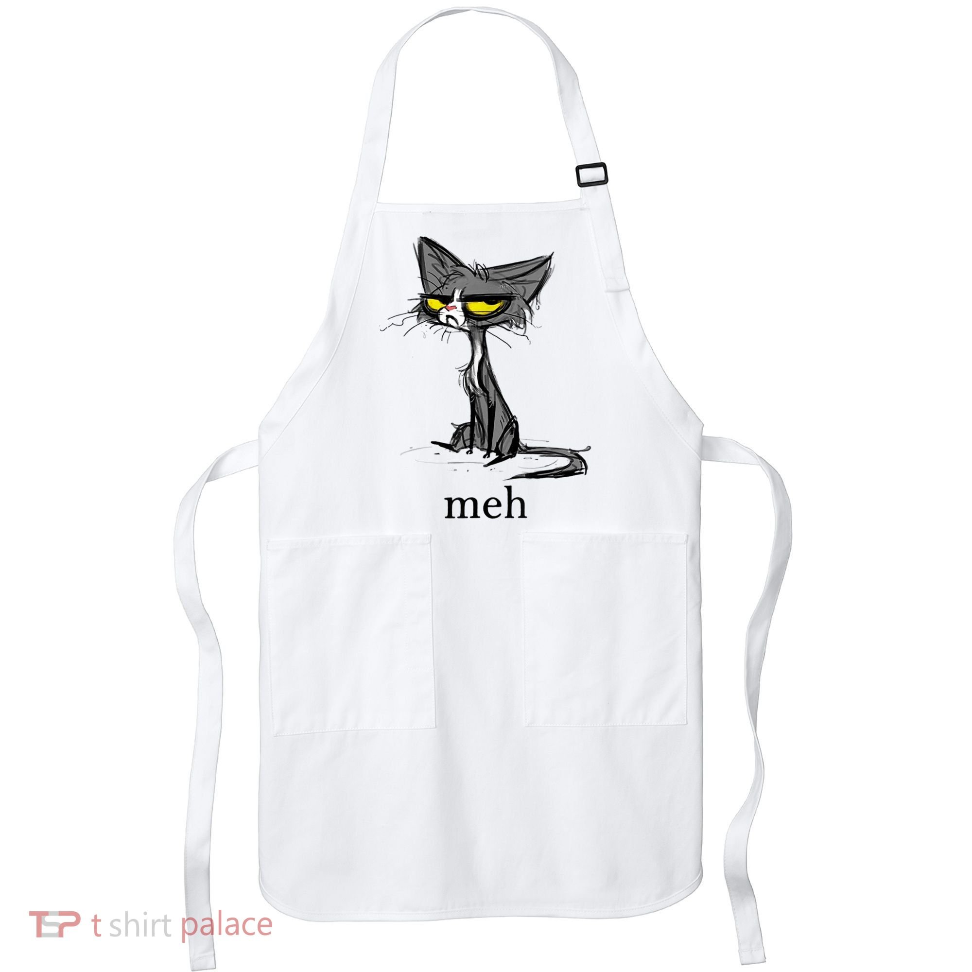 Funny Meh Cat Gift For Cat Lovers Apron