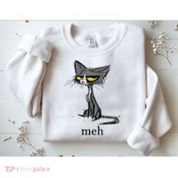 Funny Meh Cat Gift For Cat Lovers Sweatshirt thumb 2