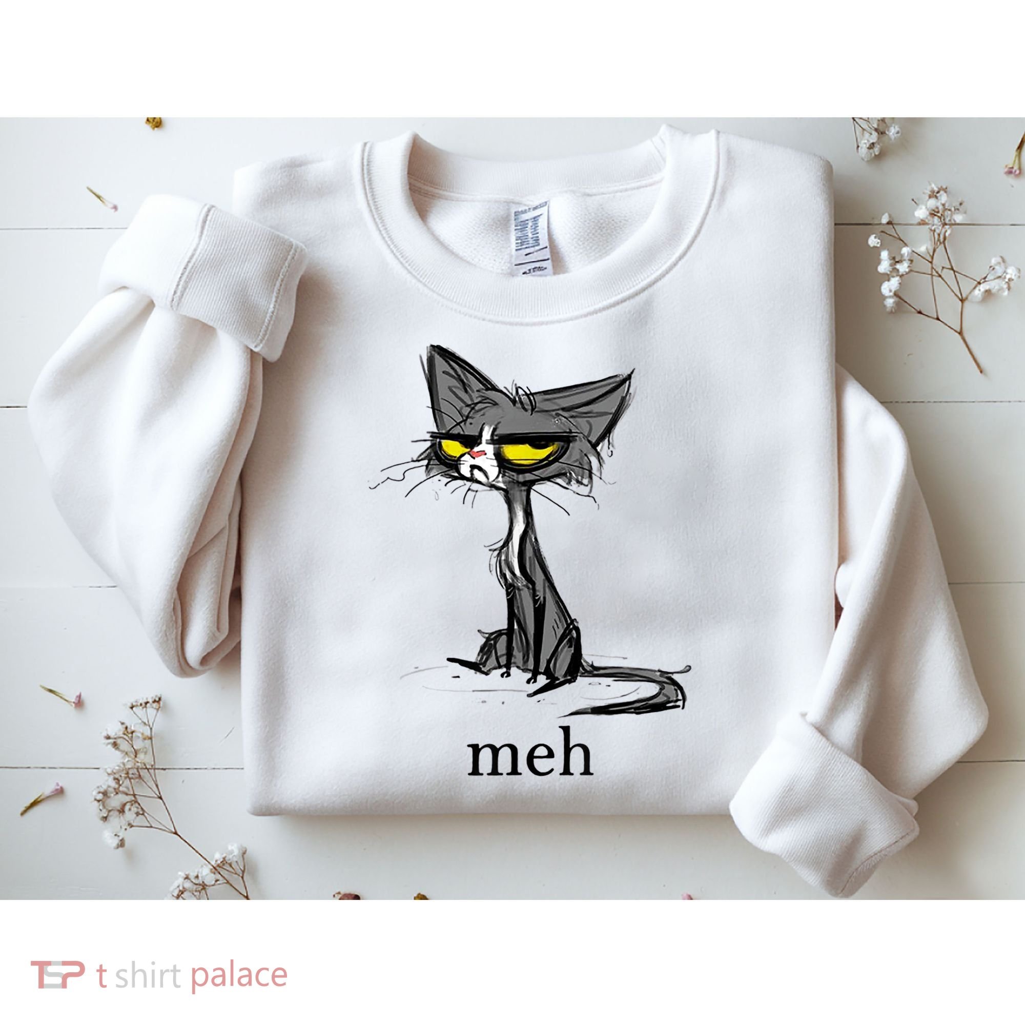 Funny Meh Cat Gift For Cat Lovers Sweatshirt