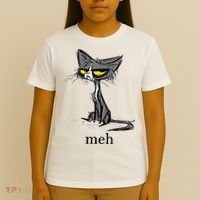 Funny Meh Cat Gift For Cat Lovers T-Shirt thumb 4