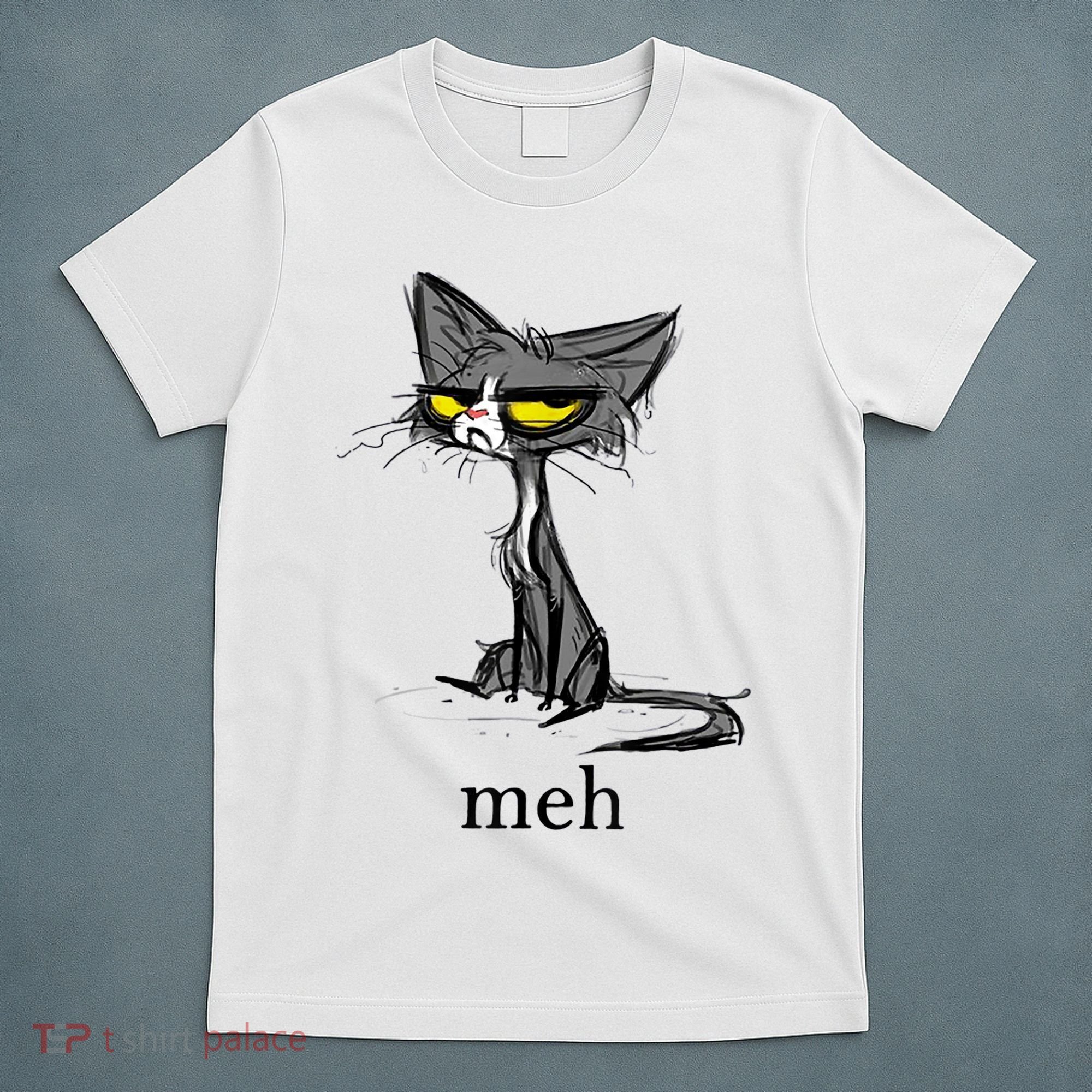 Funny Meh Cat Gift For Cat Lovers T-Shirt