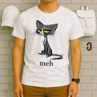 Funny Meh Cat Gift For Cat Lovers T-Shirt thumb 6