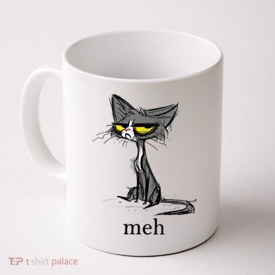 Funny Meh Cat Gift For Cat Lovers Coffee Mug