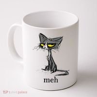 Funny Meh Cat Gift For Cat Lovers Coffee Mug thumb 0