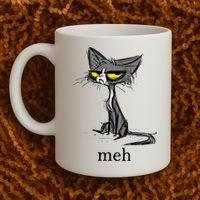 Funny Meh Cat Gift For Cat Lovers Coffee Mug thumb 2
