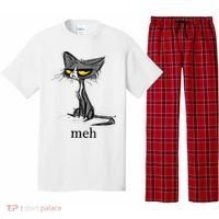 Funny Meh Cat Gift For Cat Lovers Pajama Set thumb 0