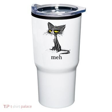 Funny Meh Cat Gift For Cat Lovers Tumbler