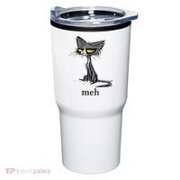 Funny Meh Cat Gift For Cat Lovers Tumbler thumb 0