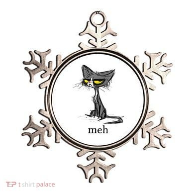 Funny Meh Cat Gift For Cat Lovers Ornament