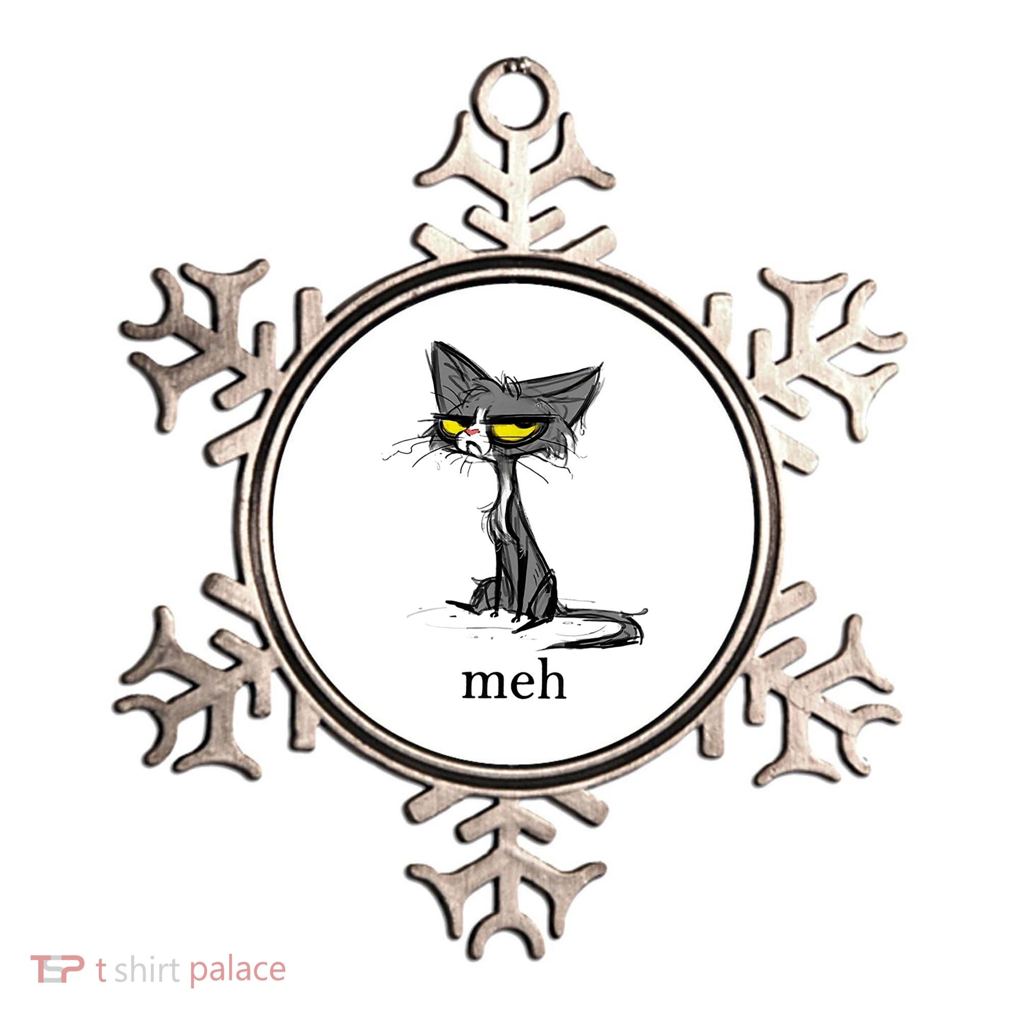 Funny Meh Cat Gift For Cat Lovers Ornament