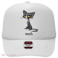 Funny Meh Cat Gift For Cat Lovers Hat thumb 0