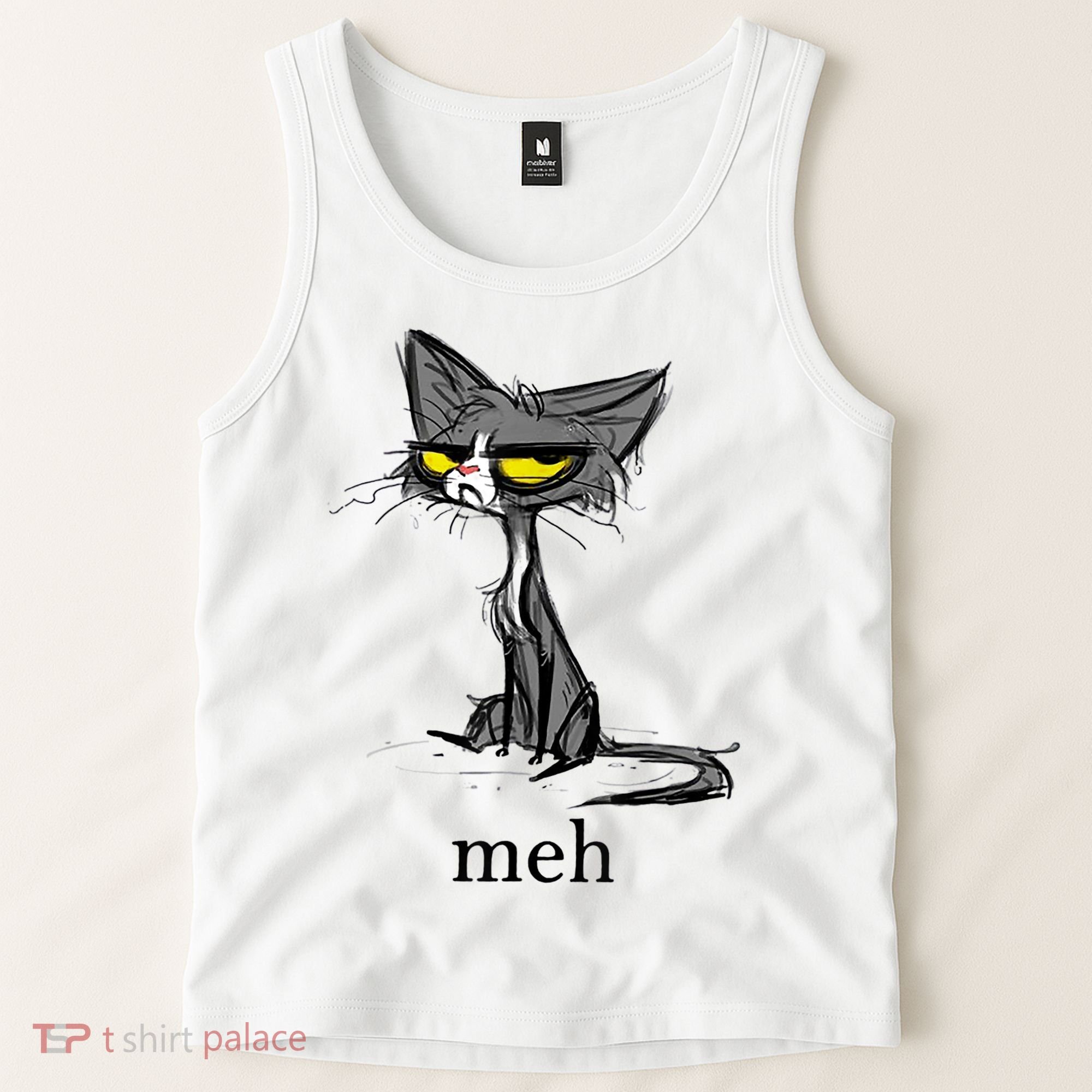 Funny Meh Cat Gift For Cat Lovers Tank Top