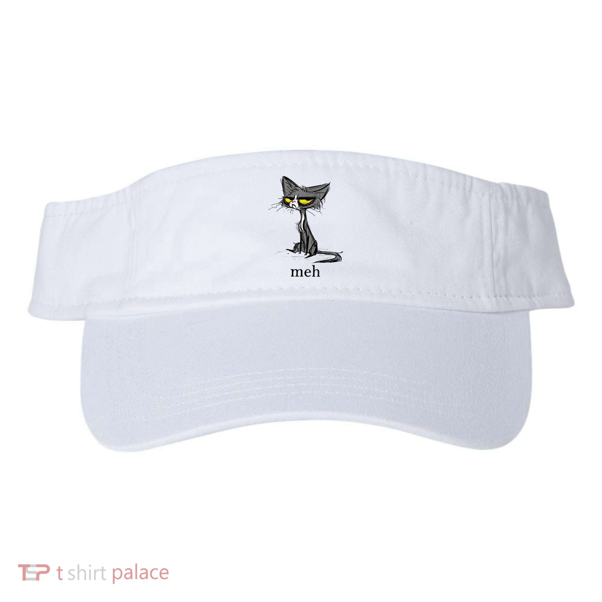 Funny Meh Cat Gift For Cat Lovers Visor