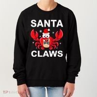 Funny Merry Christmas Santa Claw Crab Crustacean Claus Xmas Women's Sweatshirt thumb 0
