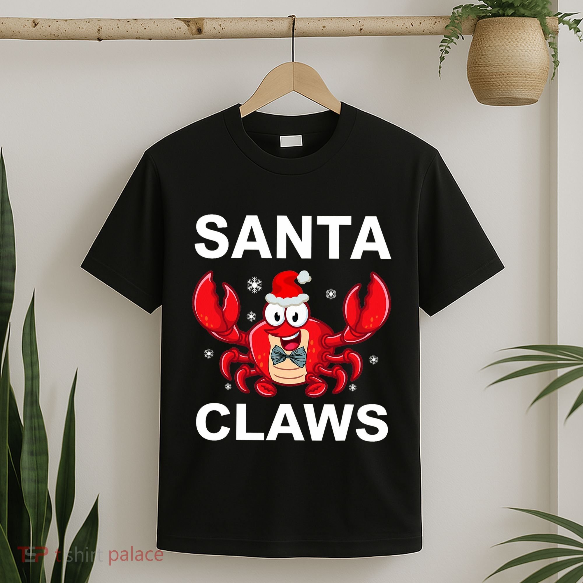 Funny Merry Christmas Santa Claw Crab Crustacean Claus Xmas T-Shirt