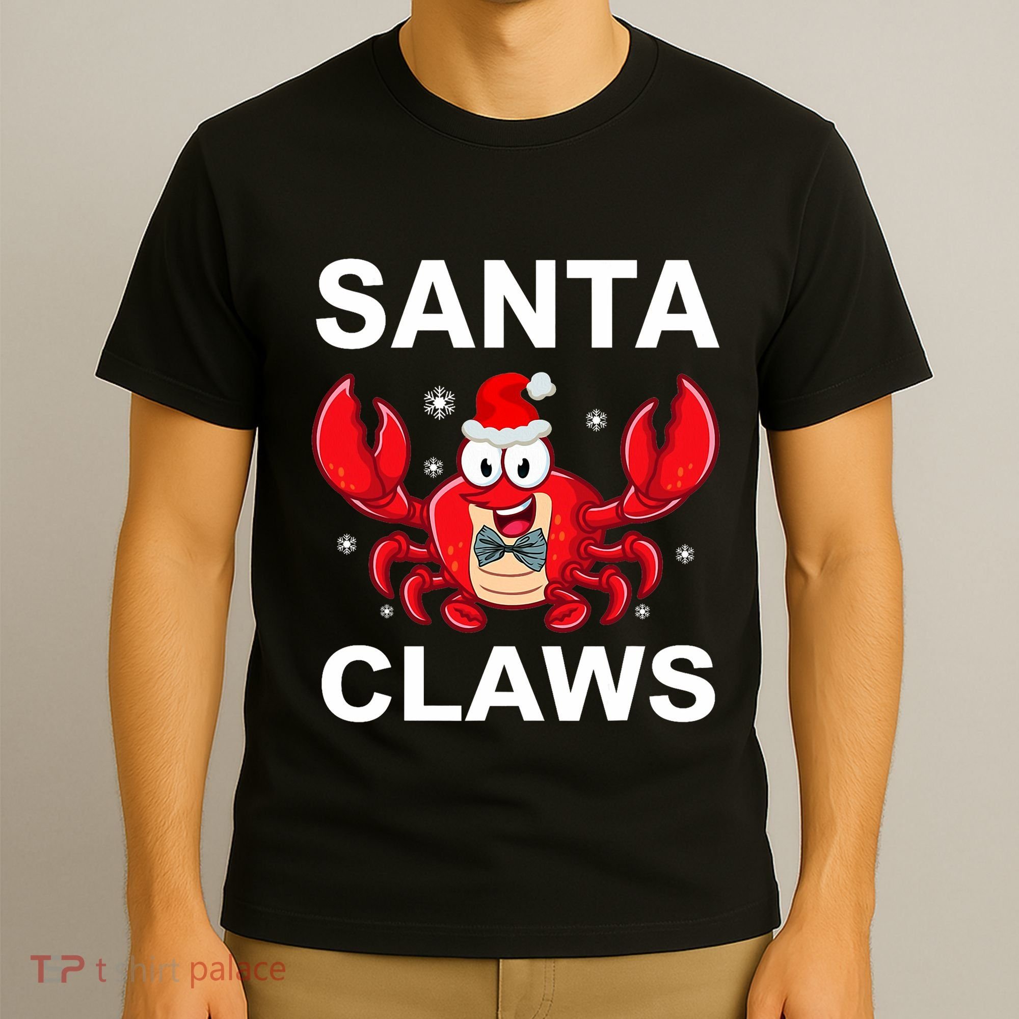 Funny Merry Christmas Santa Claw Crab Crustacean Claus Xmas T-Shirt