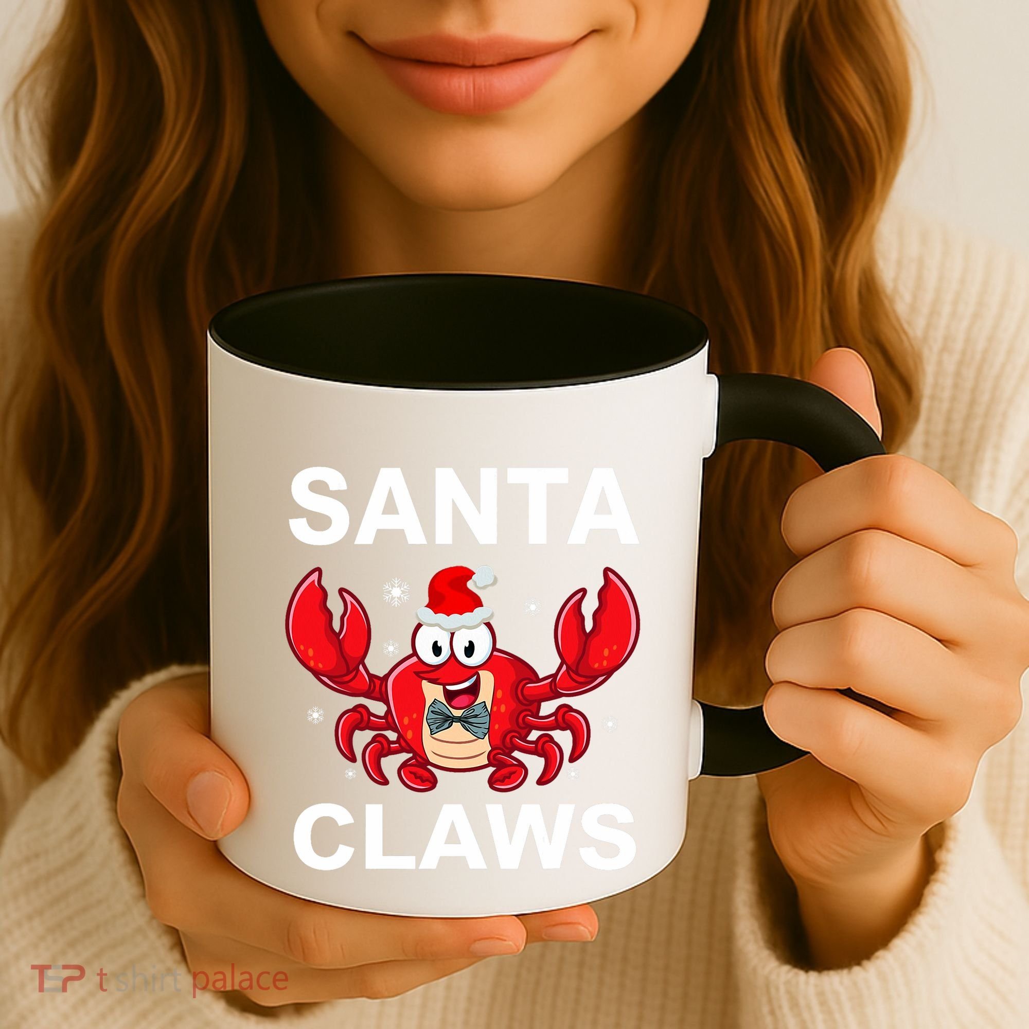Funny Merry Christmas Santa Claw Crab Crustacean Claus Xmas Coffee Mug