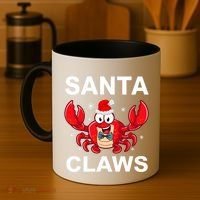 Funny Merry Christmas Santa Claw Crab Crustacean Claus Xmas Coffee Mug thumb 4